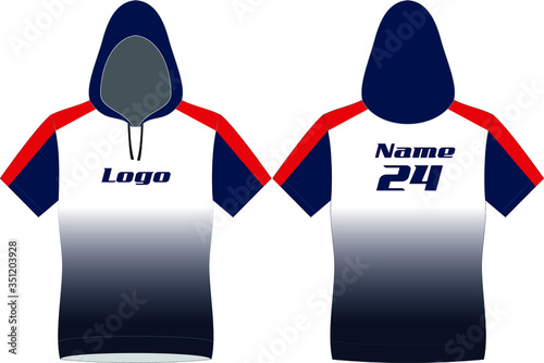 Fotografie Short Sleeve Hoodie Design and template