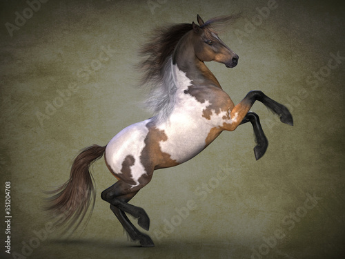 Beautiful spotted horse. 3D-visualization