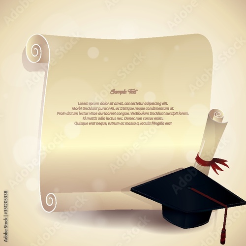 graduation hat and certificate poster