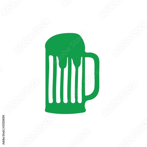 A beer in mug illustration.