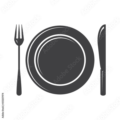 Plate with fork and knife