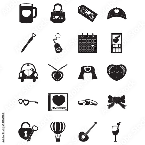 Set of heart icons