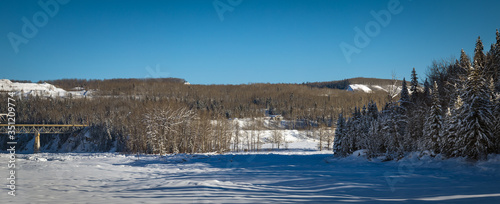 winter landscape with lake