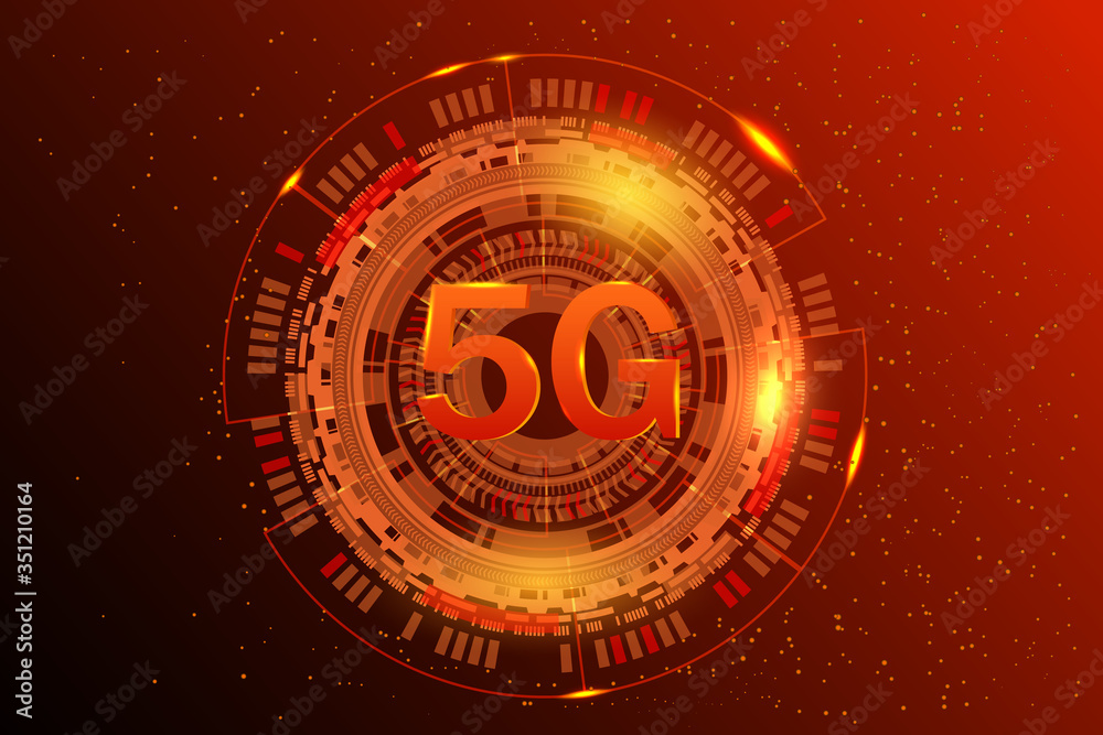 5G network wireless systems and internet vector illustration. Communication network. Business concept banner. Glowing abstract background 5G network wireless systems and internet vector illustration. Communication network. Business concept banner. Glowing abstract background