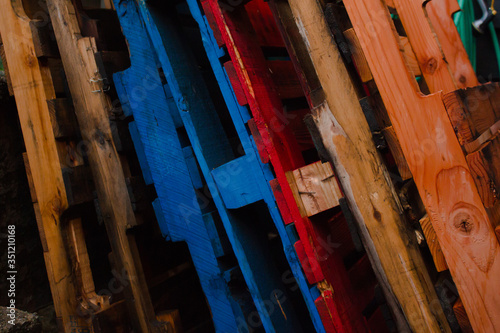 colorful wooden palates