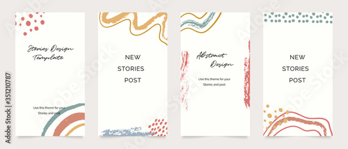 Design backgrounds for social media post and stories. Photo frame template for shop , fashion, blog, web ads. Trendy Memphis design cover. Abstract shape with minimal design. Vector  illustration.