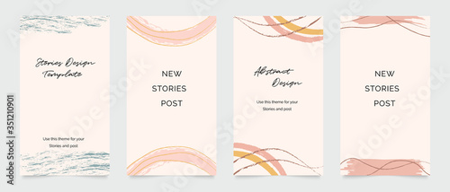 Design backgrounds for social media post and stories. Photo frame template for shop , fashion, blog, web ads. Trendy Memphis design cover. Abstract shape with minimal design. Vector  illustration.