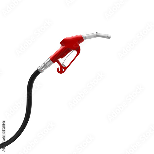 red petrol pump isolated on white background