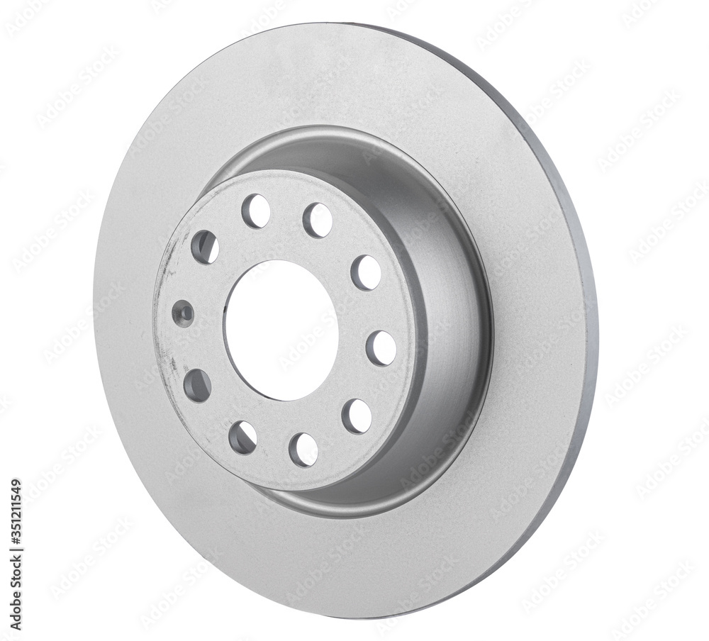 New car brake disk isolated on white. New car brake disk isolated on white.