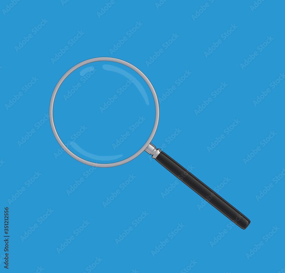 Zoom lens magnifier on a white background. Magnifying equipment instrument, magnifier loupe. 3d render Zoom lens magnifier on a white background. Magnifying equipment instrument, magnifier loupe. 3d render