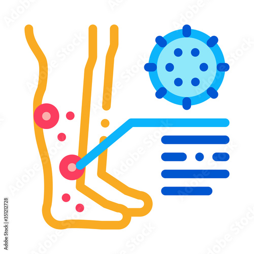 rash dermatitis on legs icon vector. rash dermatitis on legs sign. color symbol illustration