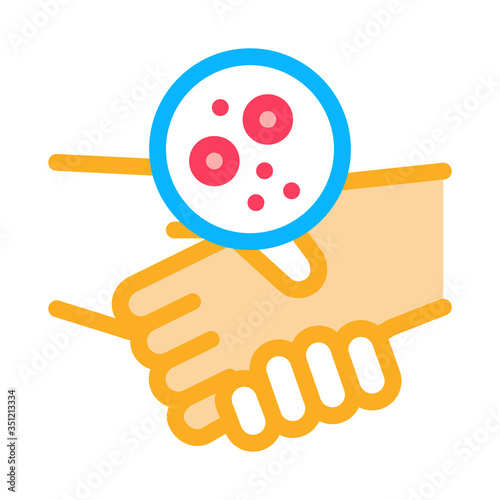 handshake dermatitis transmission icon vector. handshake dermatitis transmission sign. color symbol illustration