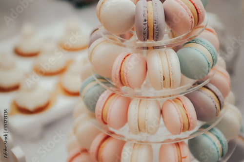 colorful macaroons at a festive 
