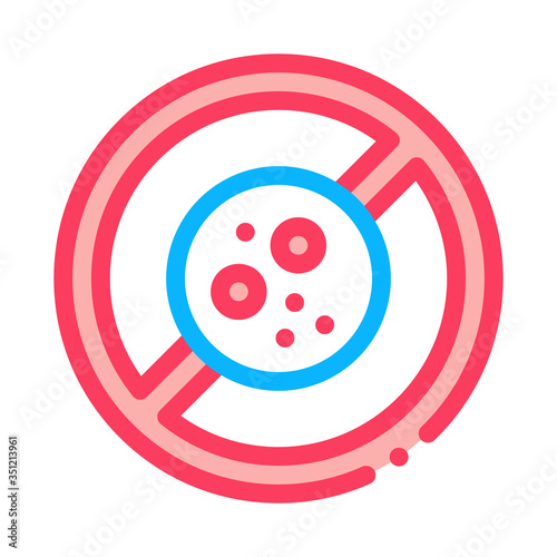 dermatitis prohibition icon vector. dermatitis prohibition sign. color symbol illustration