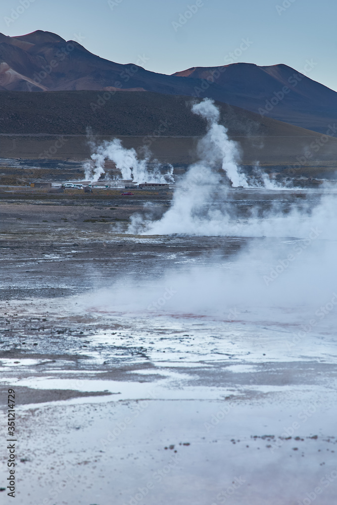 Tatio Geysers early morning at San Pedro de Atacama, Antofagasta 