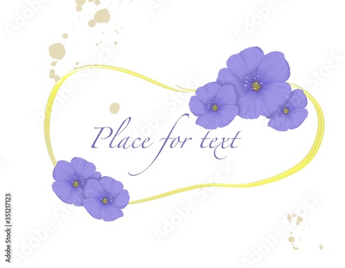 illustration on a white background with flowers. place for your text. banner. postcard
