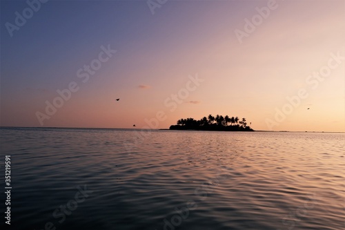 beautiful sunset view of  Lakshdweep island, India,Indian Ocean,long view, dweep photo