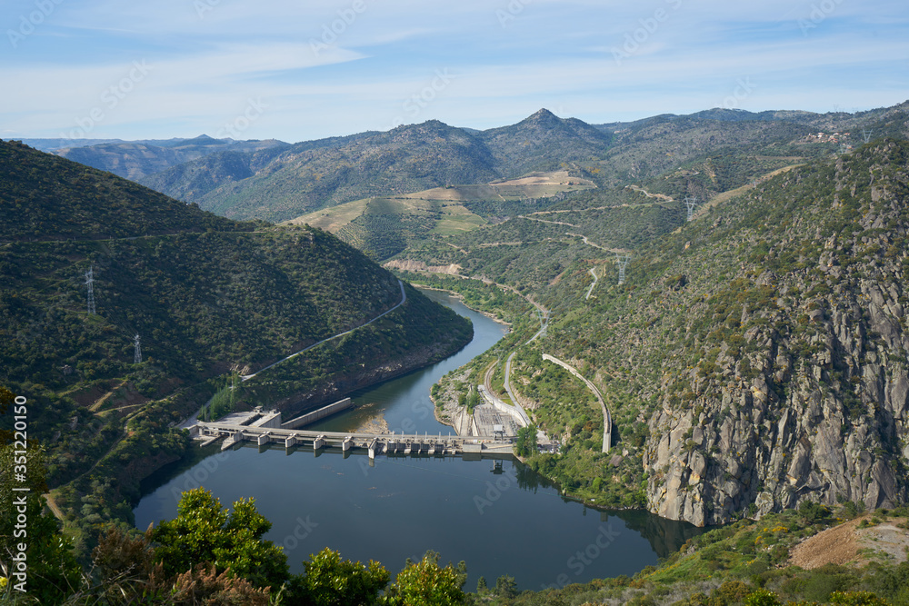 Dam in Douro wine region, in Portugal