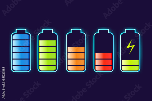 Flat battery charge for mobile device design. Vector mobile device concept. Vector illustration in flat style.