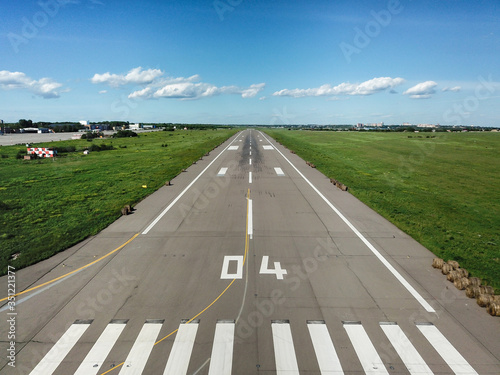 view on runways. an empty airfield with no aircraft. crisis in aviation.