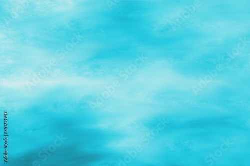 watercolor blue sky clouds abstract texture background. art painting smooth blue colors wet effect drawn canvas.