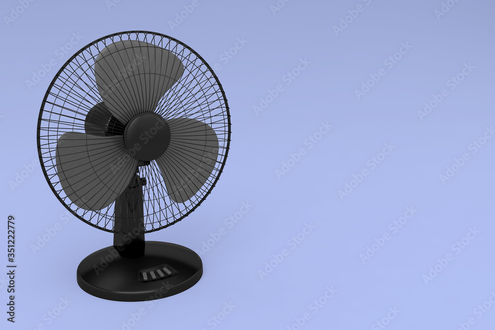 black electric fan blown cold wind 3D