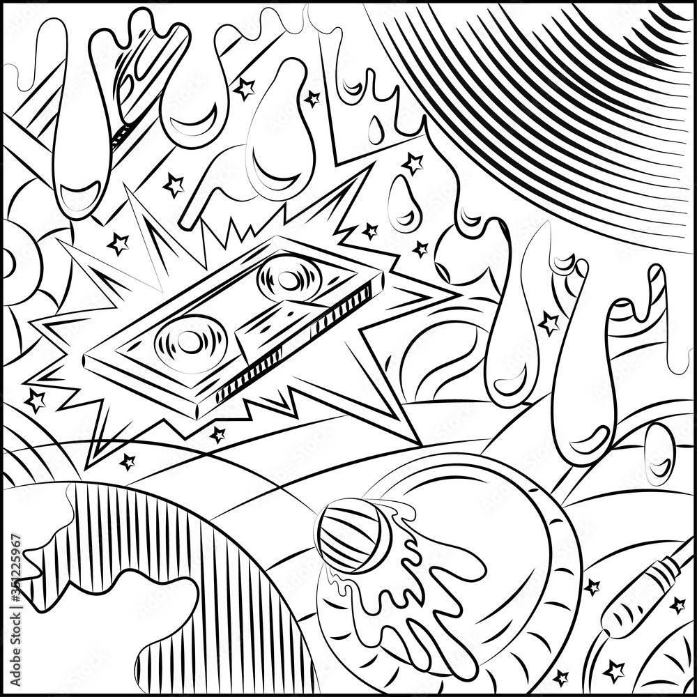 Abstract vector illustration on the theme of music. Surrealistic background picture. Abstract vector illustration on the theme of music. Surrealistic background picture.