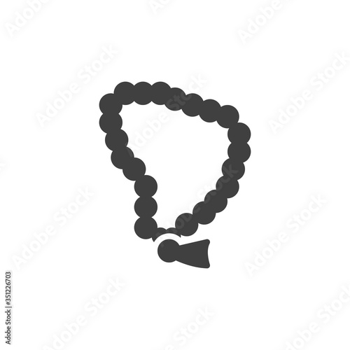 Rosary beads vector icon. filled flat sign for mobile concept and web design. Islamic rosary glyph icon. Symbol, logo illustration. Vector graphics