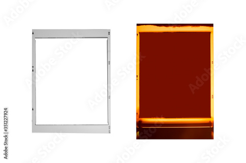 Medium format color film frame.With white space. 
