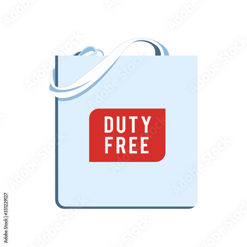 Vector illustration of a duty free shopping bag