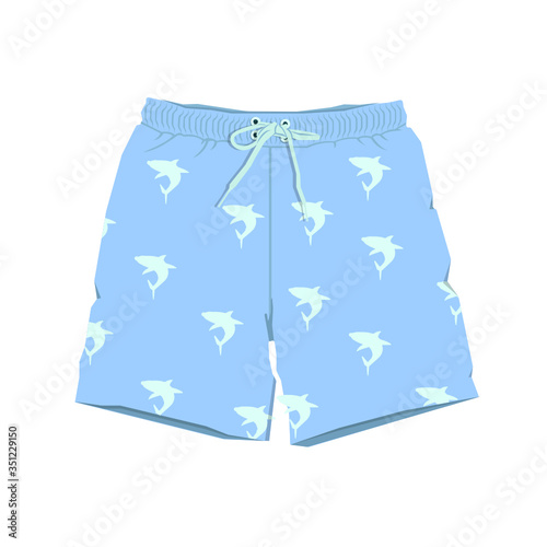 blue and white striped swimming trunk