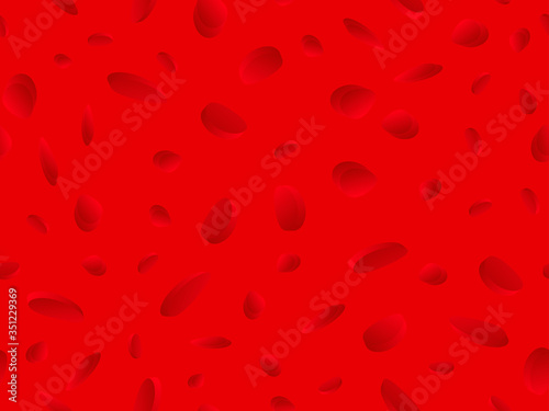 Red blood cells seamless pattern. Blood clot under the microscope  erythrocyte  hemoglobin molecules. Vector illustration