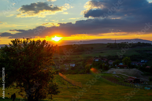 sunset in the mountains