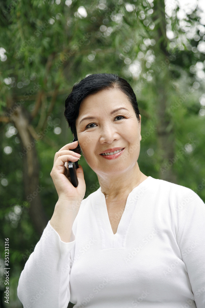 Senior woman talking on the phone