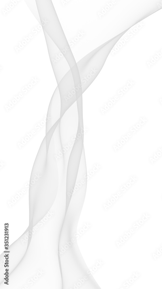White abstract background. Fluttering white scarf. Waving on wind white fubric. 3D illustration White abstract background. Fluttering white scarf. Waving on wind white fubric. 3D illustration