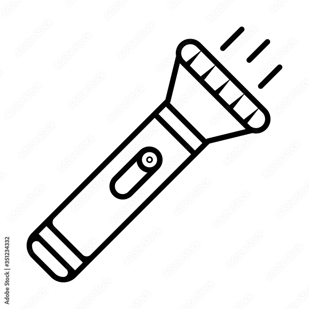 Flashlight line icon. Pocket torch vector outline Flashlight line icon. Pocket torch vector outline