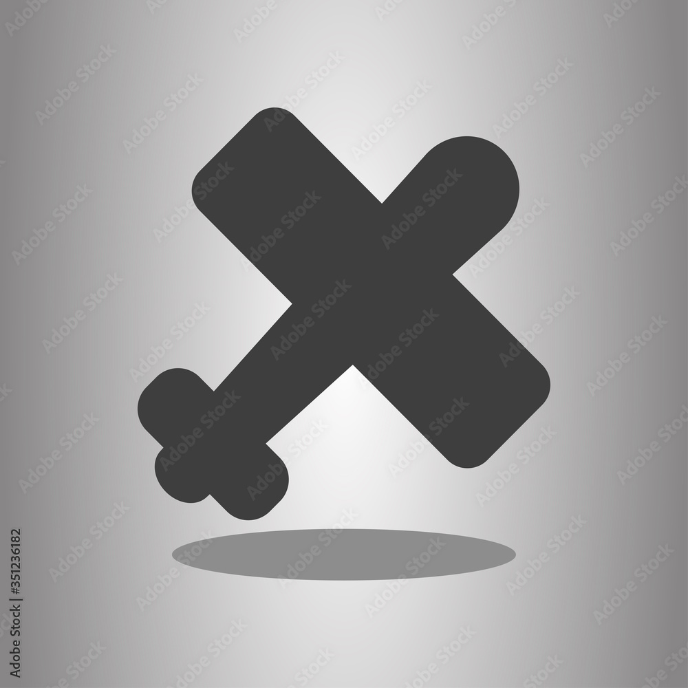 Obraz premium Aircraft simple icon, vector with shadow. Flat desing