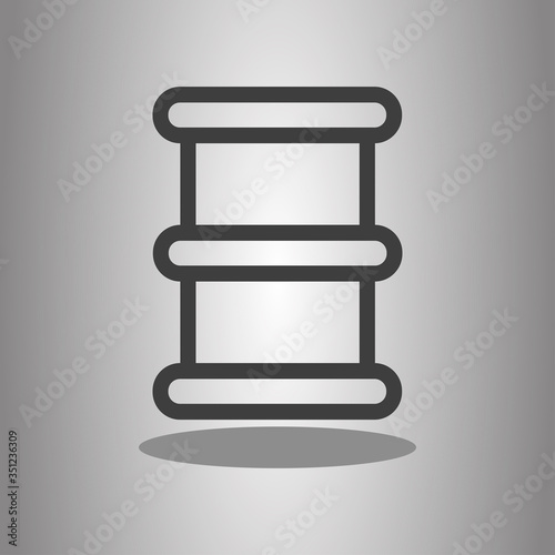 Barrel simple icon vector with shadow. Flat desing