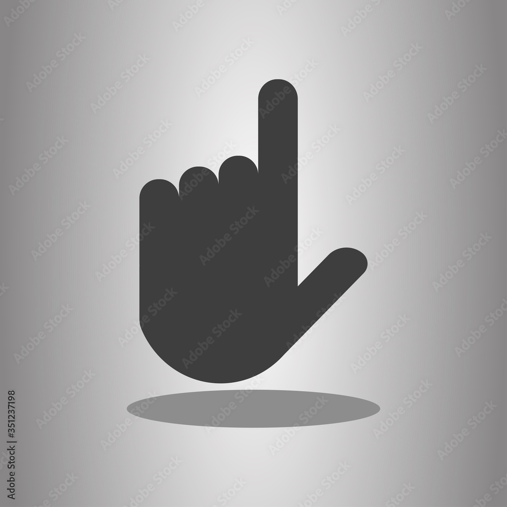 Hand vector simple icon with shadow. Flat desing Hand vector simple icon with shadow. Flat desing
