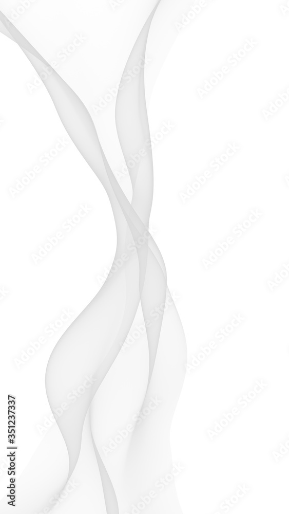 White abstract background. Fluttering white scarf. Waving on wind white fubric. 3D illustration White abstract background. Fluttering white scarf. Waving on wind white fubric. 3D illustration