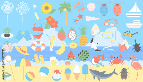 夏のイラストセット
