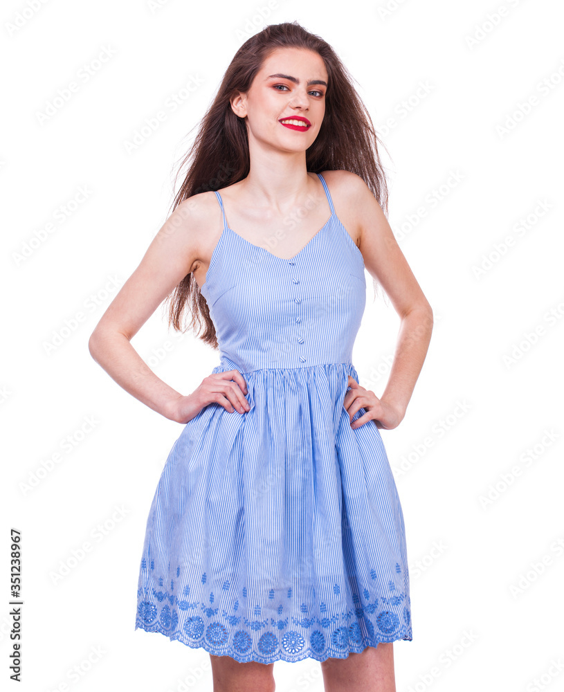Fashion portrait of a young beautiful woman in dress Fashion portrait of a young beautiful woman in dress