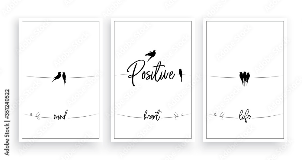 Positive mind, positive heart, positive life, vector. Wording design ...