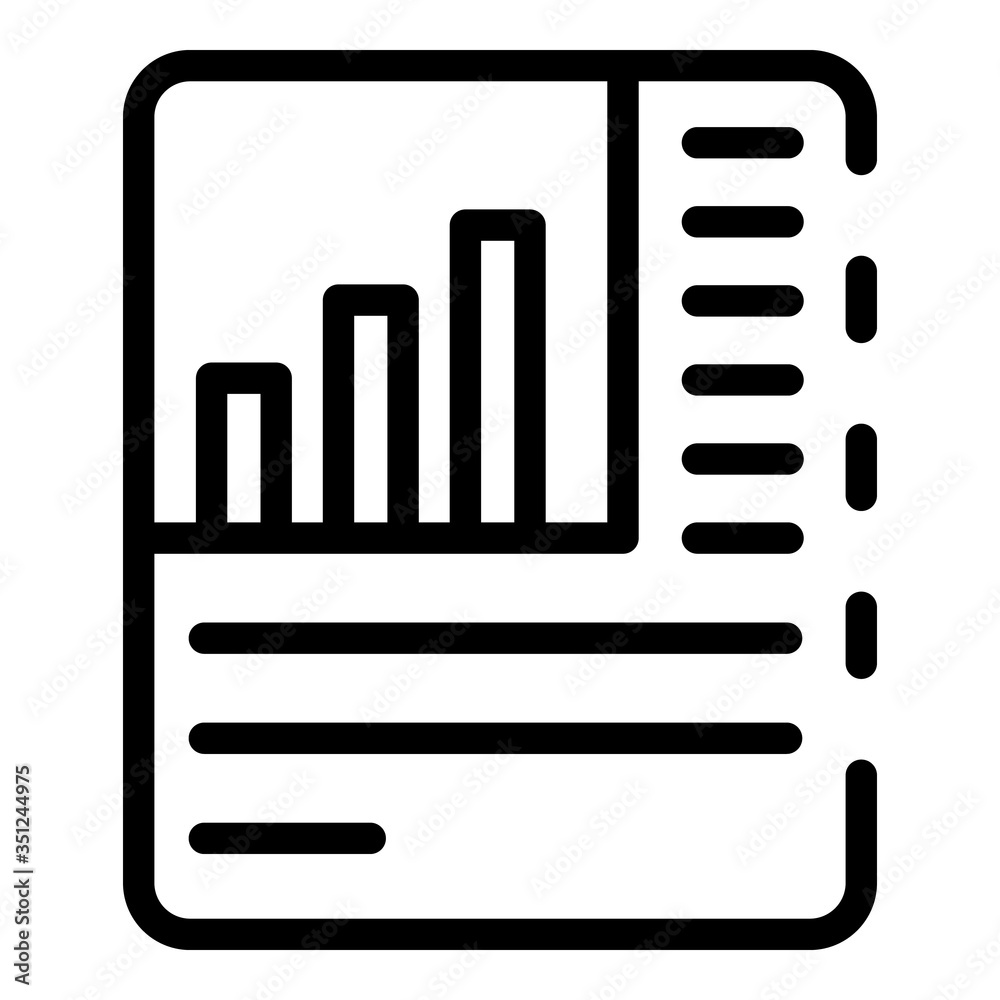 Paper analytics data icon. Outline paper analytics data vector icon for web design isolated on white background Paper analytics data icon. Outline paper analytics data vector icon for web design isolated on white background