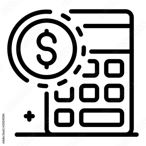 Estimator calculator icon. Outline estimator calculator vector icon for web design isolated on white background