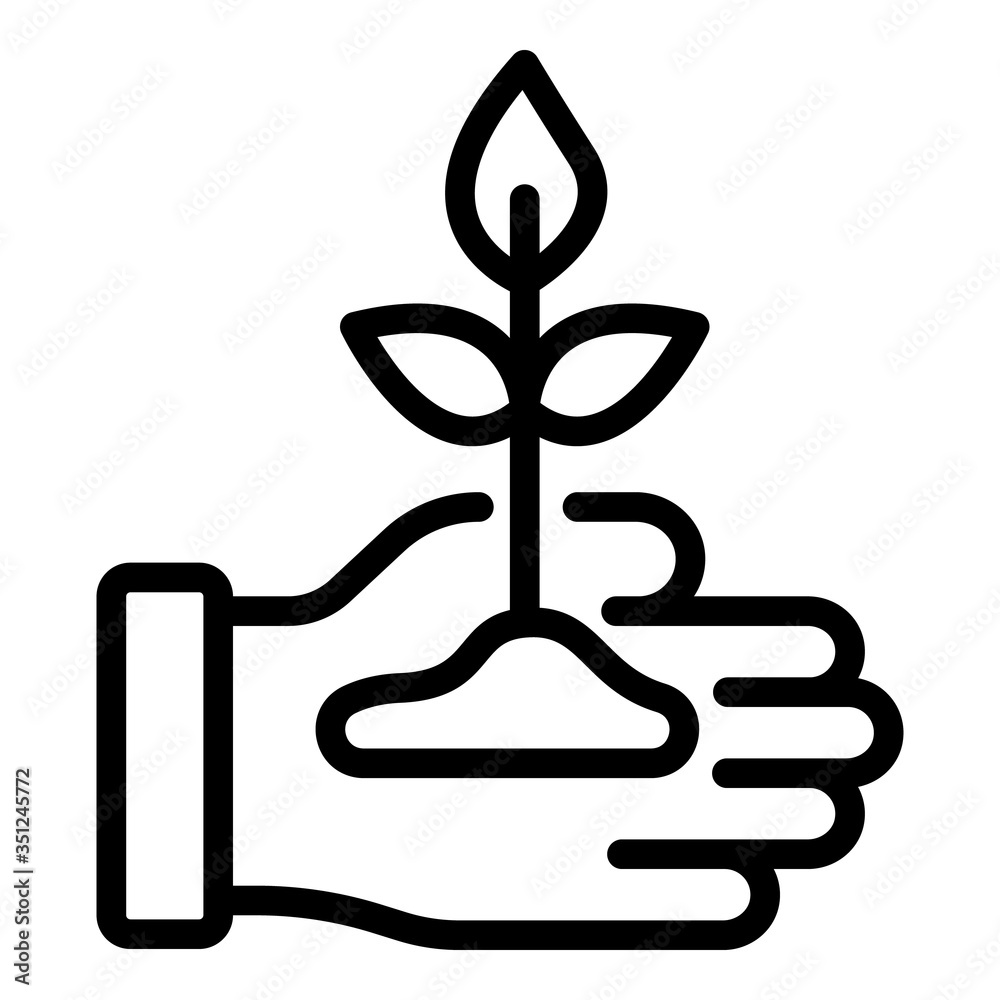 Keep care eco plant icon. Outline keep care eco plant vector icon for web design isolated on white background Keep care eco plant icon. Outline keep care eco plant vector icon for web design isolated on white background
