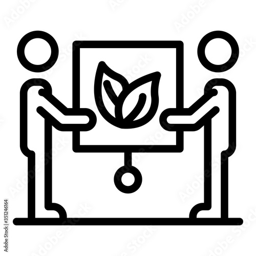 Ecologist banner presentation icon. Outline ecologist banner presentation vector icon for web design isolated on white background