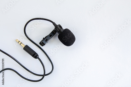 lapel microphone on a white background