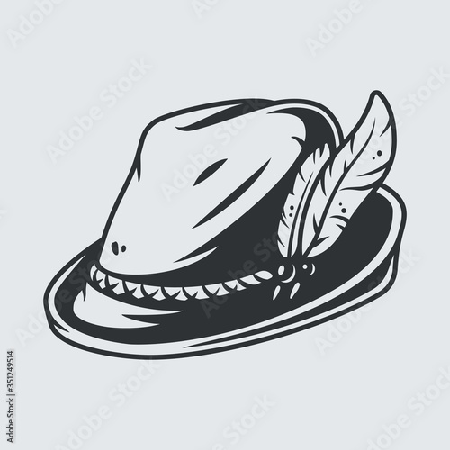 Bavarian oktober fest hat with a feather