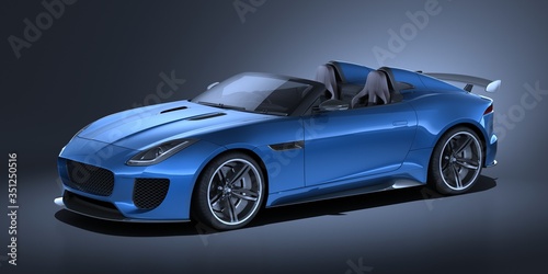 3D rendering of a brand-less generic  convertible concept car in studio environment